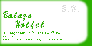 balazs wolfel business card